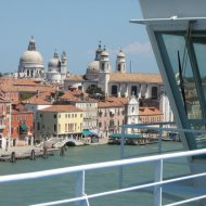 Vista di Venezia dalla nave crociera