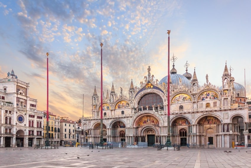 Vista della Basilica in Piazza San Marco