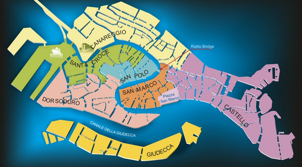 mappa sestieri venezia 3 giorni